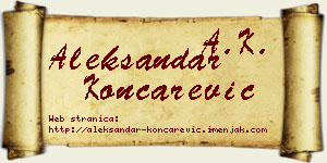 Aleksandar Končarević vizit kartica
